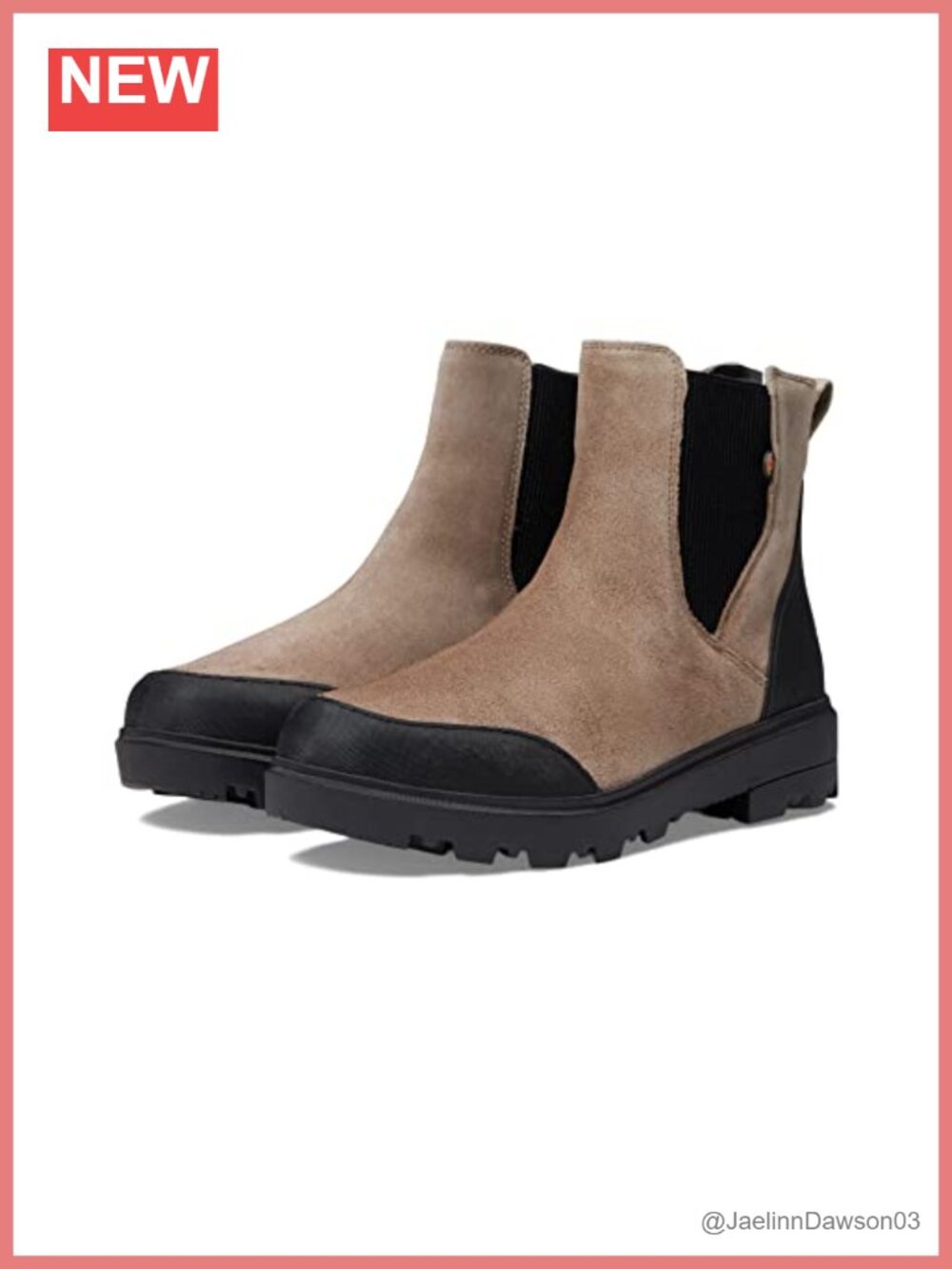 Bogs Holly Chelsea Waterproof Leather Ankle Rain Boots Slip-On